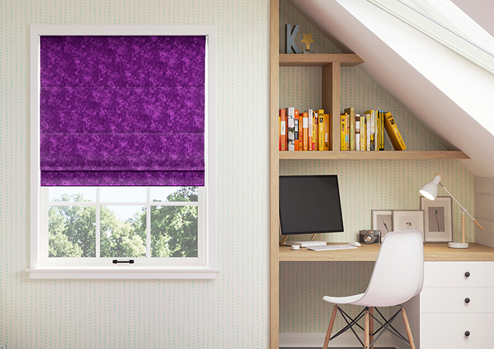 Caen Chenille, Purple - Motorised Roman Blind - Image 3